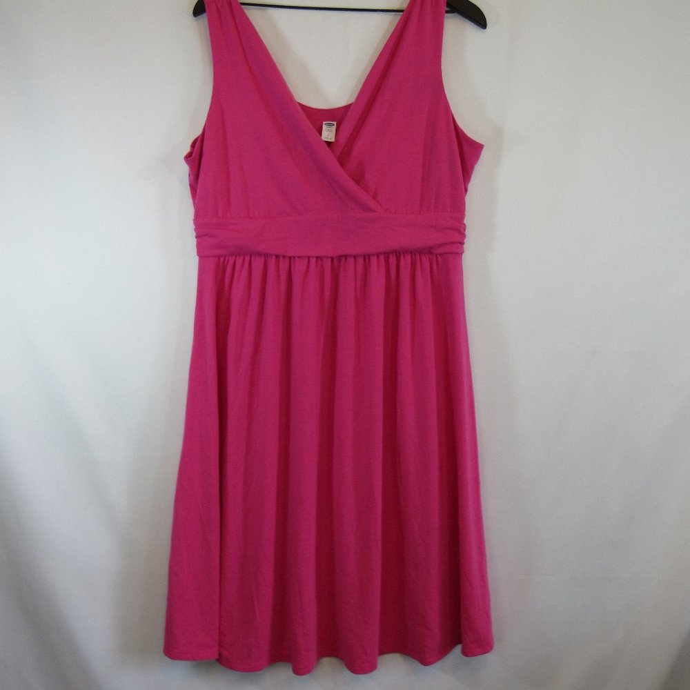 Old Navy Pink Sleeveless Maternity Dress V Neck Stretch